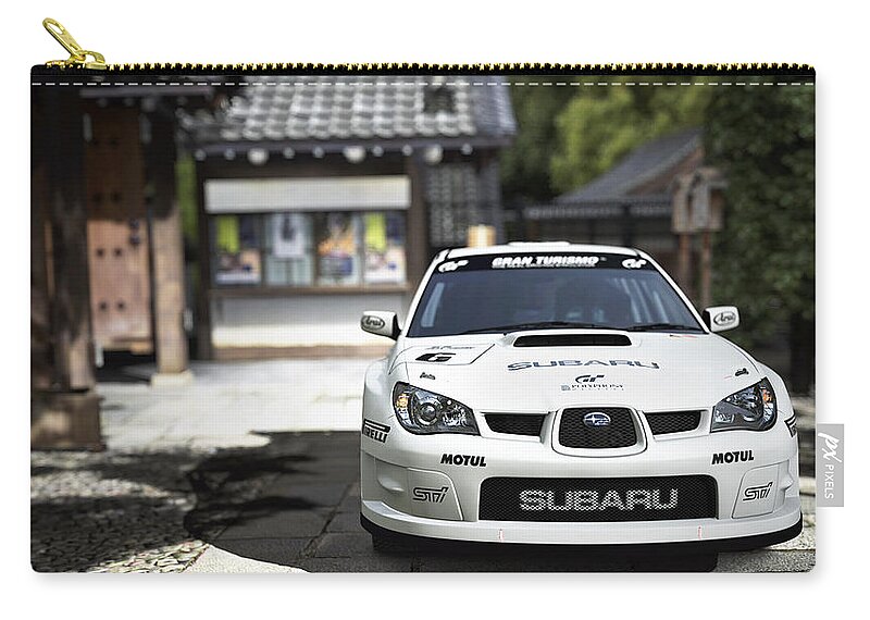 Sports Car Zip Pouch featuring the digital art Sports Car by Super Lovely