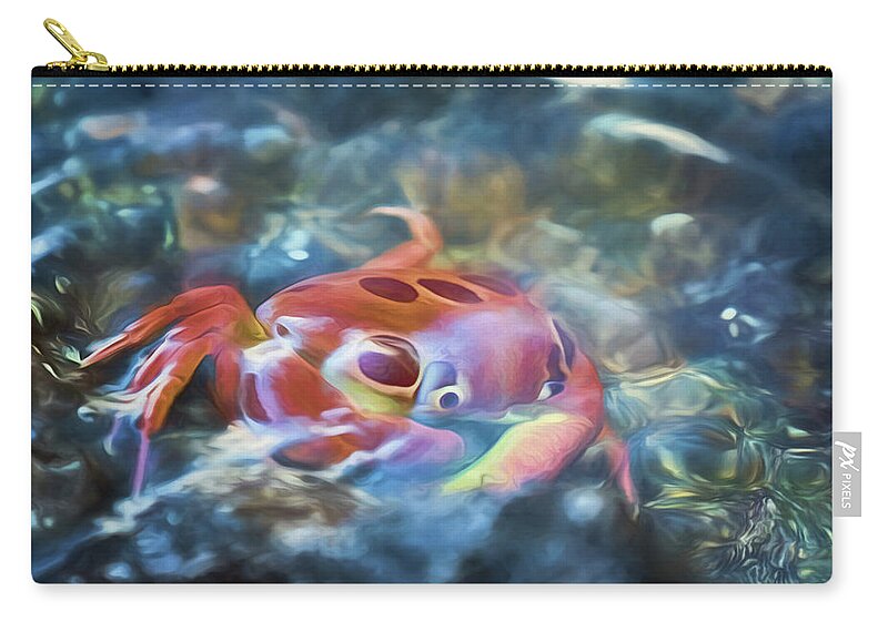 Crab Zip Pouch featuring the photograph Spotted Rock Crab by Susan Rissi Tregoning