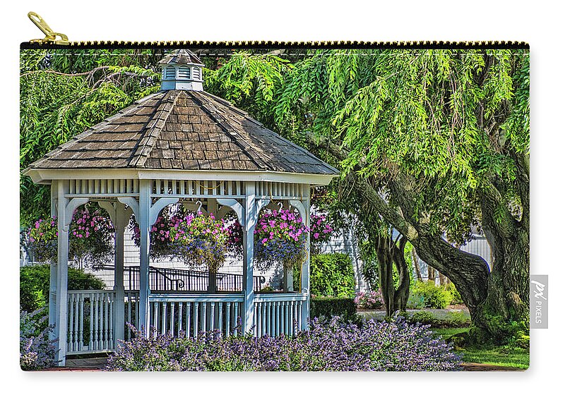 Summer Zip Pouch featuring the photograph Spring At The Gazebo by Cathy Kovarik