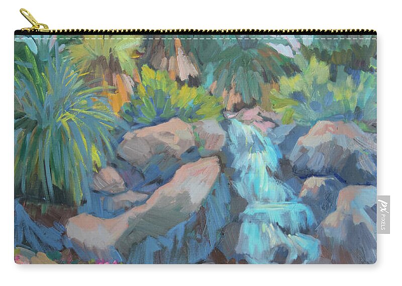 Desert Zip Pouch featuring the painting Spring At The Living Desert by Diane McClary
