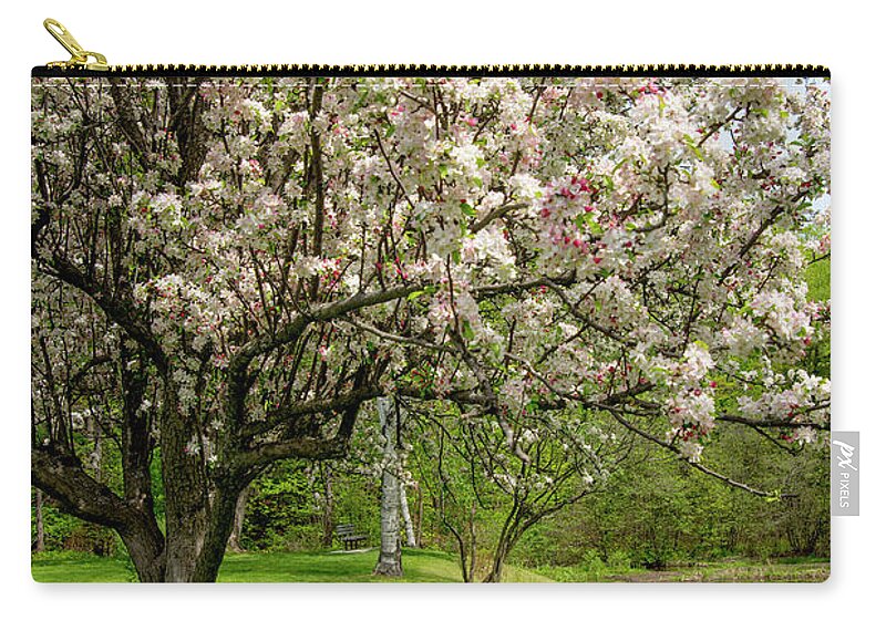 Maine Zip Pouch featuring the photograph Spring at the Pond by Alana Ranney