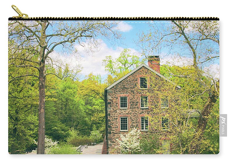 Stone Mill Zip Pouch featuring the photograph Spring at The Stone Mill by Jessica Jenney