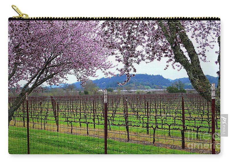 Calistoga Zip Pouch featuring the photograph Spring Blossoms Near Calistoga by Charlene Mitchell