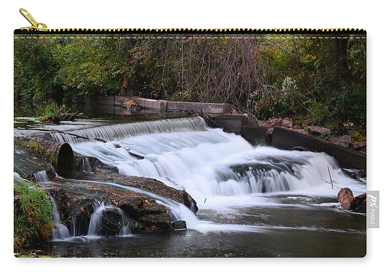 Dam Zip Pouch featuring the photograph Spring Creek Dam by Bonfire Photography