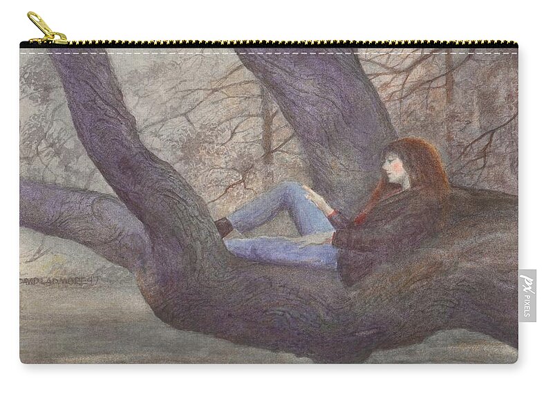 Portrait Carry-all Pouch featuring the painting Spring Dreaming by David Ladmore