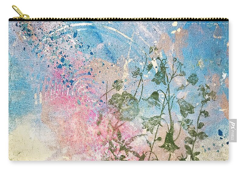 Clay Monoprint Zip Pouch featuring the mixed media Spring Equinox by Susan Richards