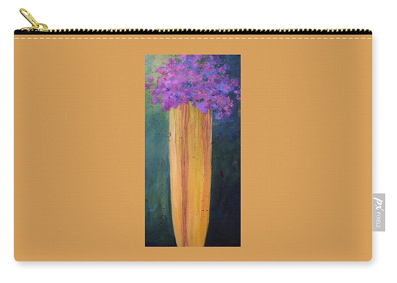 Flowers Zip Pouch featuring the painting Spring Flowers by Nancy Jolley