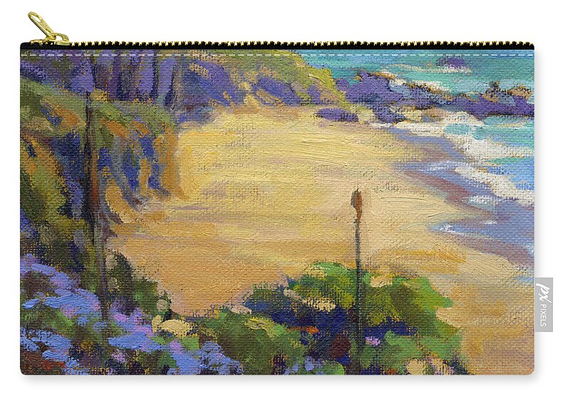 Spring Zip Pouch featuring the painting Spring in Heisler Park by Konnie Kim