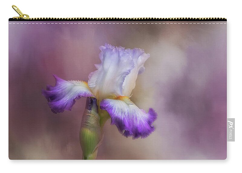 Purple Flower Zip Pouch featuring the photograph Spring Iris by Kim Hojnacki