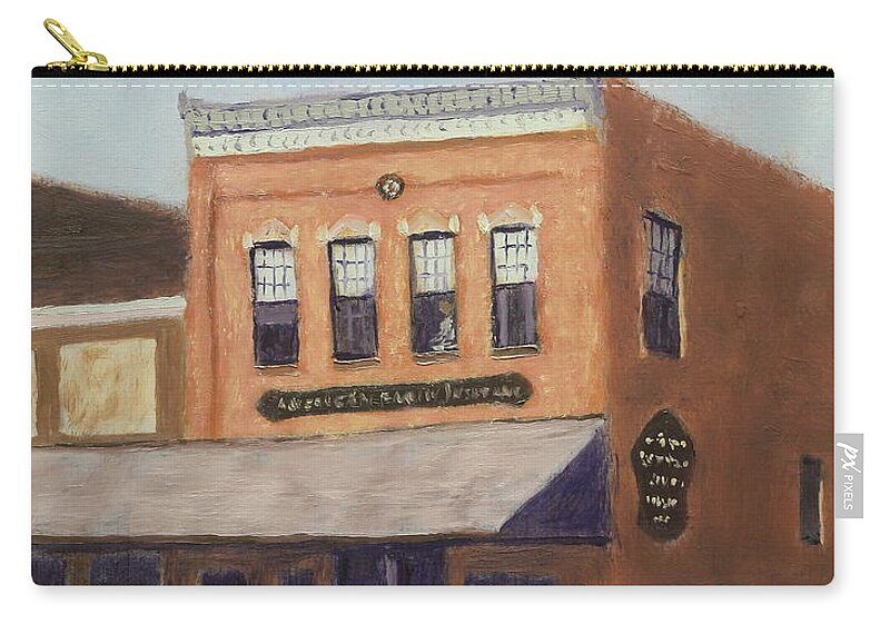 Painting Zip Pouch featuring the painting Spring Morning Downtown by Alan Mager