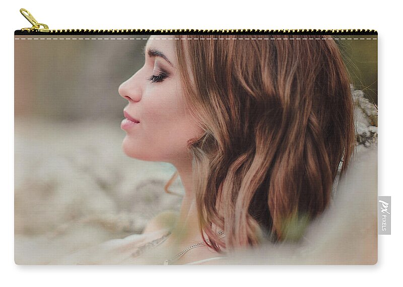 Russian Artists New Wave Zip Pouch featuring the photograph Spring Nymph by Vit Nasonov