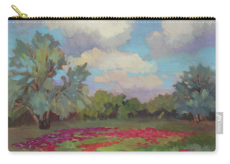 Poppies Zip Pouch featuring the painting Spring Poppies by Diane McClary