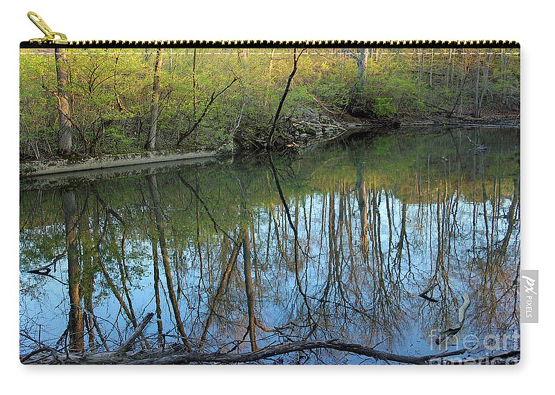 Reflections Zip Pouch featuring the photograph Spring Reflections by Karen Adams