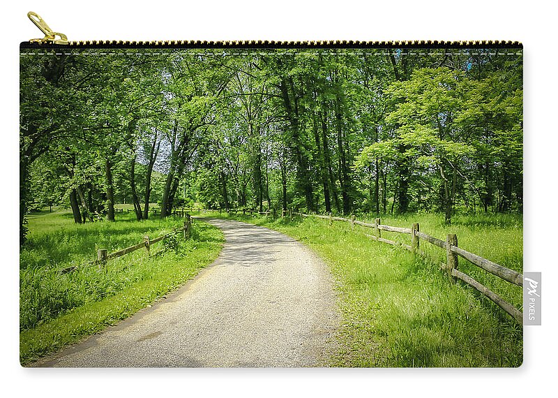 Fence Zip Pouch featuring the photograph Spring Time in Rural Ohio by Jack R Perry