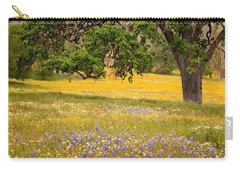 Spring Zip Pouch featuring the photograph Spring Wildflowers by Carol Leigh