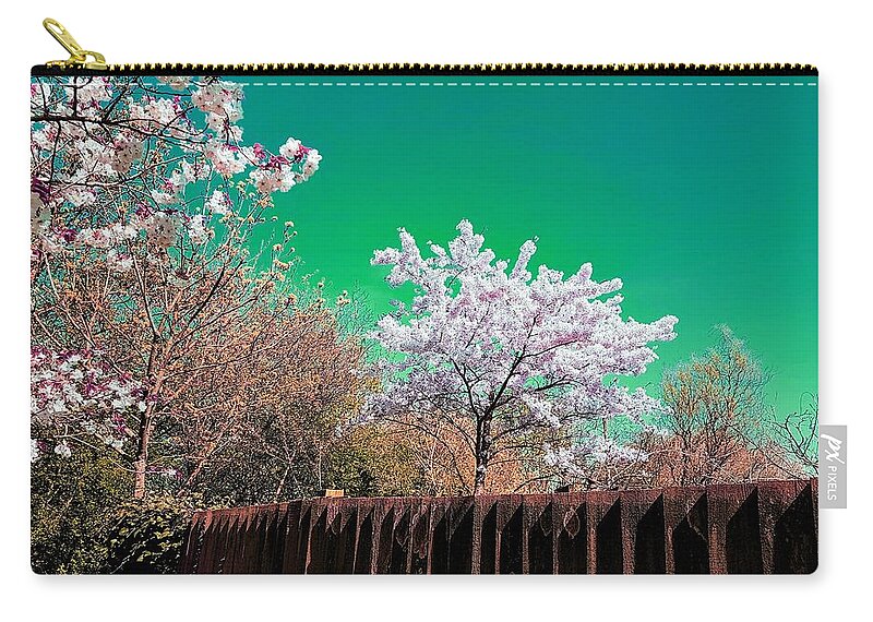  Zip Pouch featuring the photograph Spring Wonderland In Twilight Green by Rowena Tutty