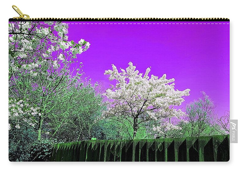  Zip Pouch featuring the photograph Spring Wonderland In Violet Blaze by Rowena Tutty