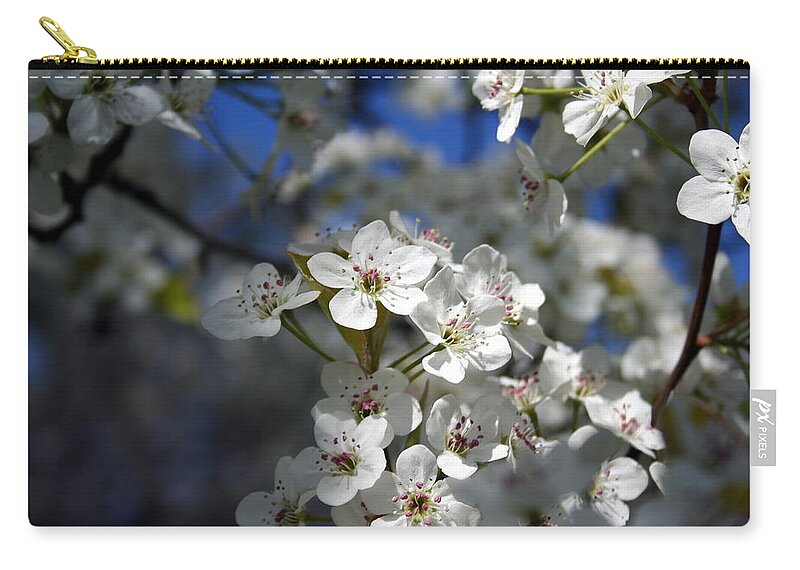 Horizontal Photo Zip Pouch featuring the photograph Springtime Cherry Blossoms by Valerie Collins