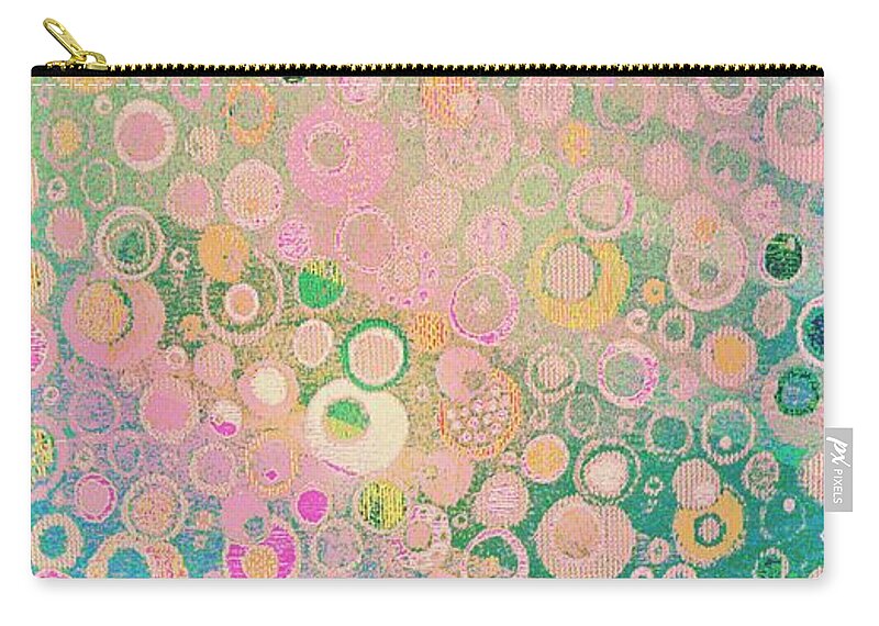 Fairy Rings Abstract Zip Pouch featuring the digital art Springtime Fairy Meadow Festival by Pamela Smale Williams