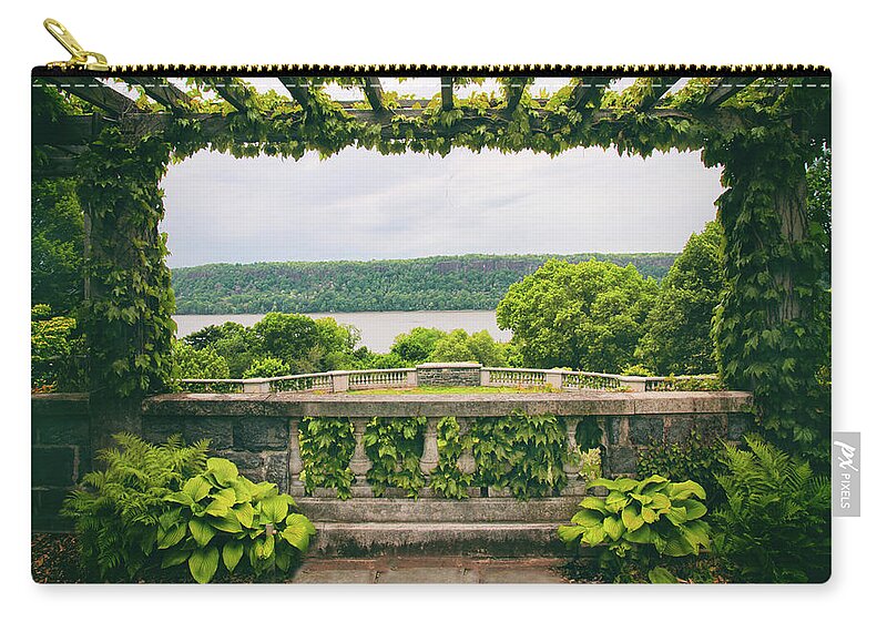 Wave Hill Zip Pouch featuring the photograph Springtime Pergola by Jessica Jenney