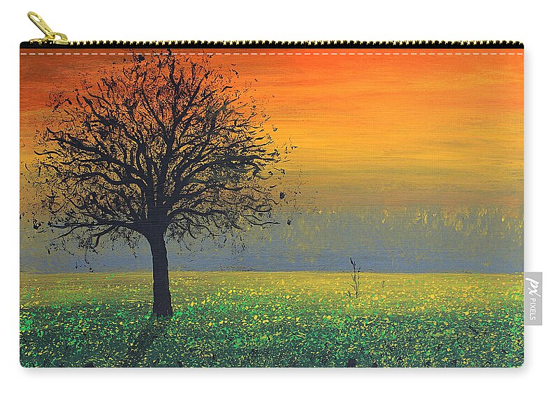 Sprinkles Of The Evening Sun Zip Pouch featuring the painting Sprinkles of the Evening Sun by Kume Bryant