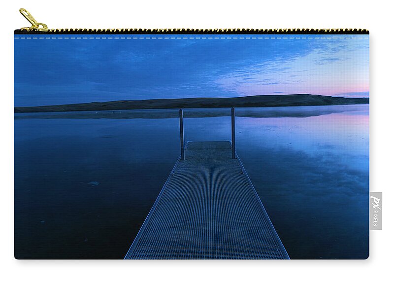 Dock Zip Pouch featuring the photograph Springbrook lake at dawn by Jeff Swan