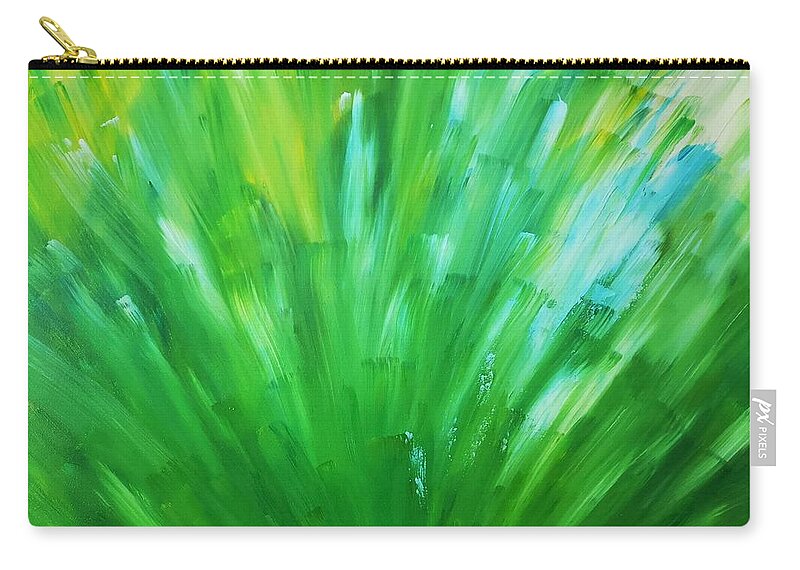 Modern Art; Abstract Art; Abstract Painting; Abstract Expressionism; Minimalism; Floral; Zip Pouch featuring the painting Spruce by Jarek Filipowicz