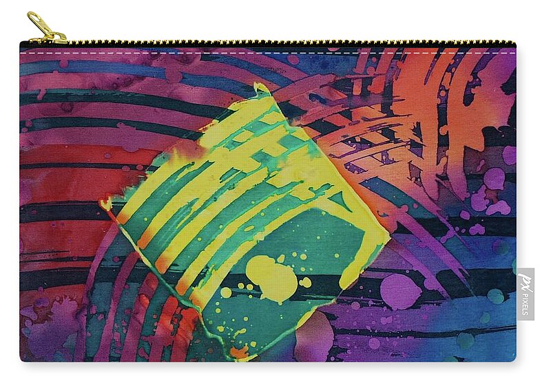 Abstract Zip Pouch featuring the painting Square S And Other Shapes by Barbara Pease