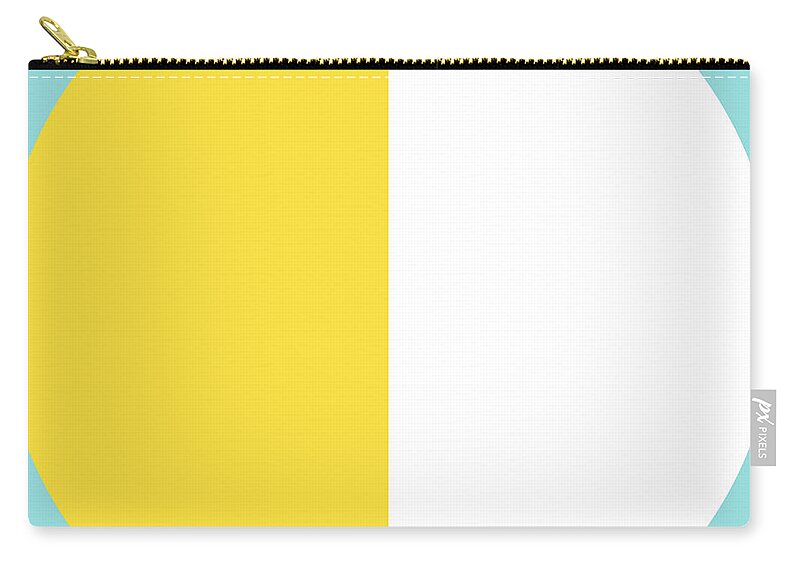 Minimalist Zip Pouch featuring the digital art Squared Circle - Buttercup - Limpet Shell - White by Jason Freedman