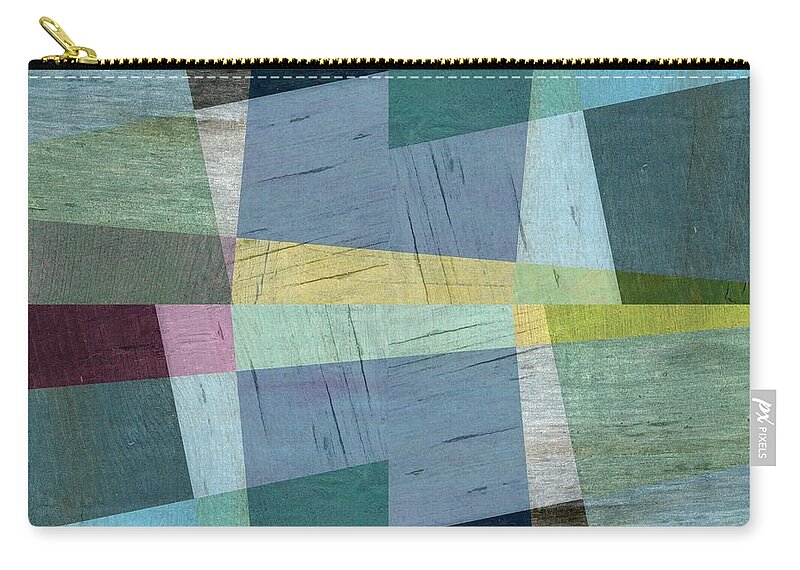 Wooden Zip Pouch featuring the digital art Squares and Shims by Michelle Calkins