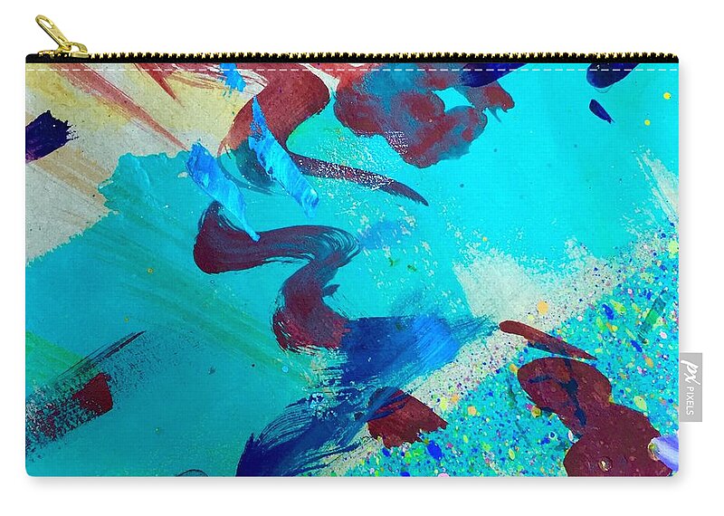 Abstract Zip Pouch featuring the painting Squiggles And stripes by Darice Machel McGuire