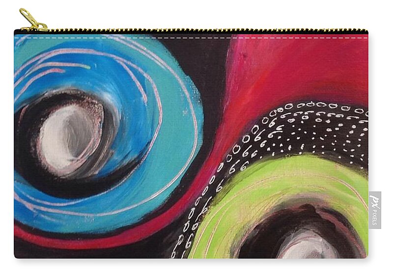  Zip Pouch featuring the painting Squiggles and Wiggles  by Suzzanna Frank