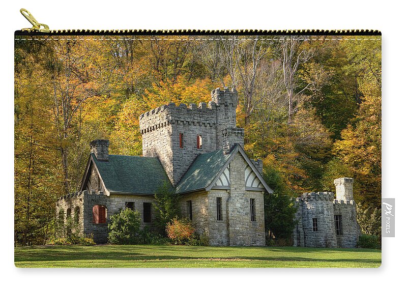 Sqiures Zip Pouch featuring the photograph Squires Castle by Ann Bridges