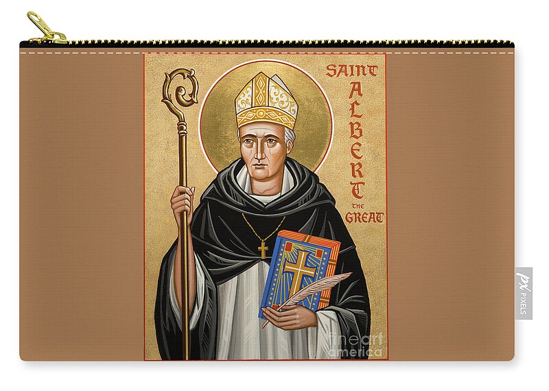 St. Albert The Great Zip Pouch featuring the painting St. Albert the Great - JCATG by Joan Cole