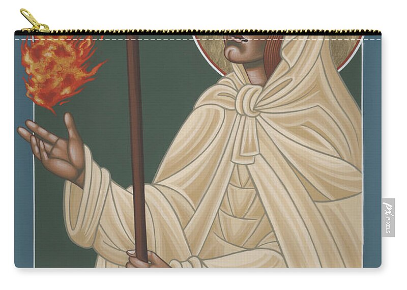 St Brigid Of Ireland Zip Pouch featuring the painting St Brigid of Ireland 231 by William Hart McNichols