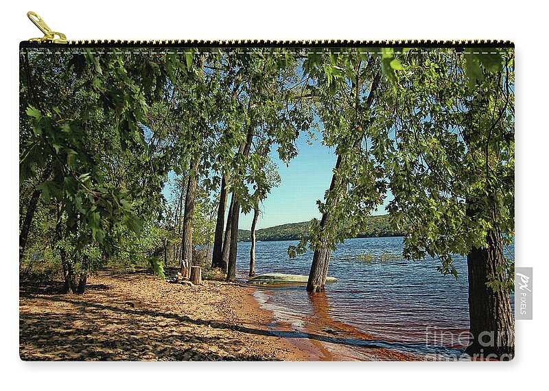 River Zip Pouch featuring the photograph St Croix River Shoreline by Jimmy Ostgard