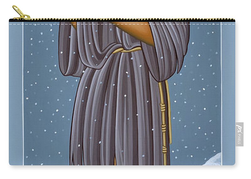 St Francis Zip Pouch featuring the painting St Francis Wounded Winter Light 098 by William Hart McNichols