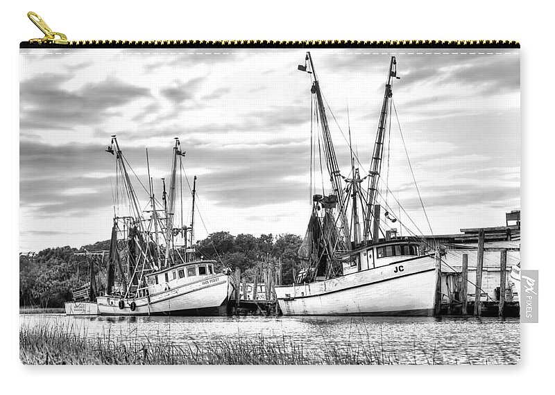 Shrimping Zip Pouch featuring the photograph St. Helena Shrimp Boats by Scott Hansen