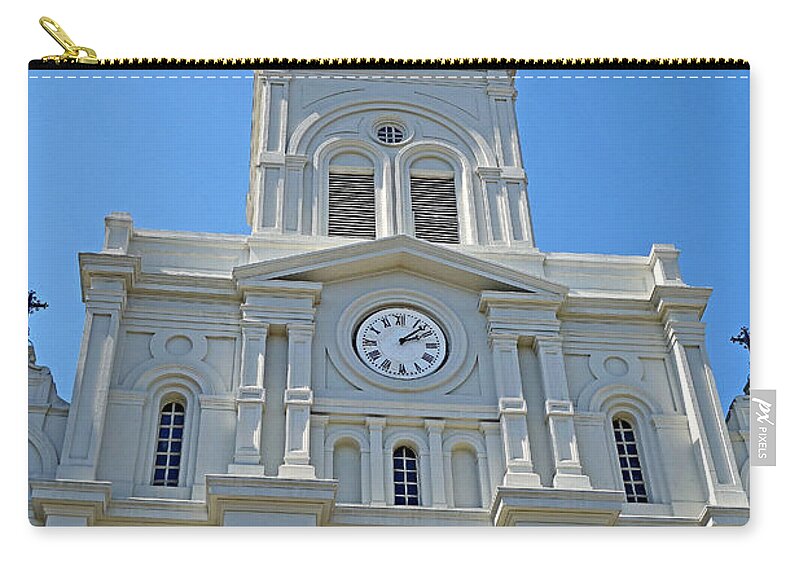 St. Louis Cathedral Zip Pouch featuring the photograph St. Louis Cathedral Study 1 by Robert Meyers-Lussier