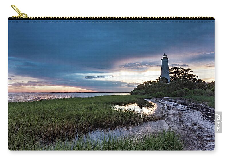 Lighthouse Zip Pouch featuring the photograph St. Marks Lighthouse by Jody Partin