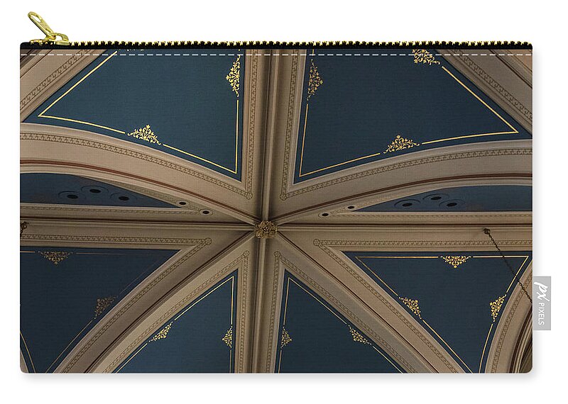 Natchez Mississippi Ms Zip Pouch featuring the photograph St. Mary Ceiling by Gregory Daley MPSA