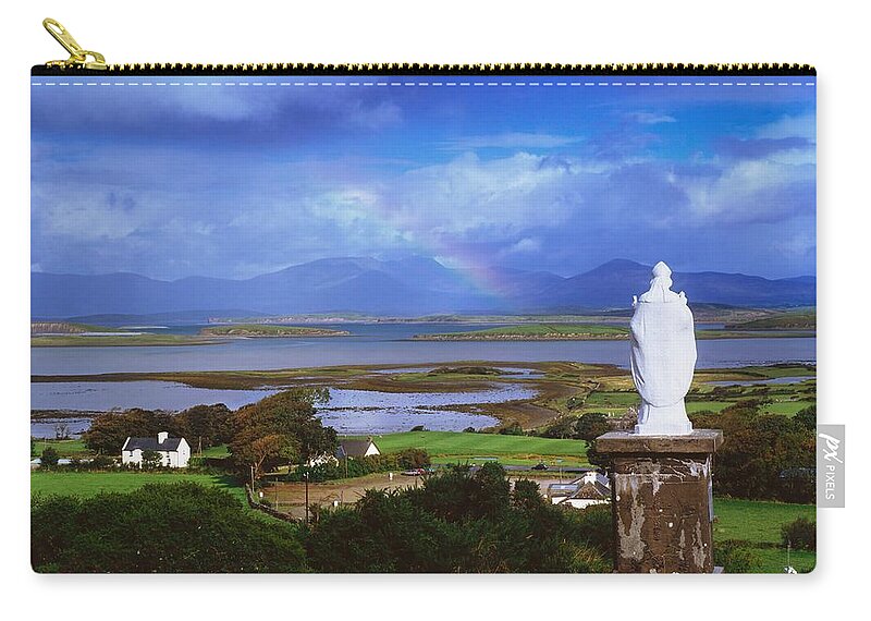Co Mayo Zip Pouch featuring the photograph St Patricks Statue, Co Mayo, Ireland by The Irish Image Collection 