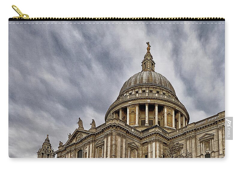 Religion Zip Pouch featuring the photograph St Pauls Cathedral by Shirley Mitchell