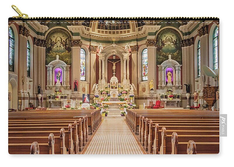 Saint Peter The Apostle Church Zip Pouch featuring the photograph St Peter the Apostle Church PA by Susan Candelario