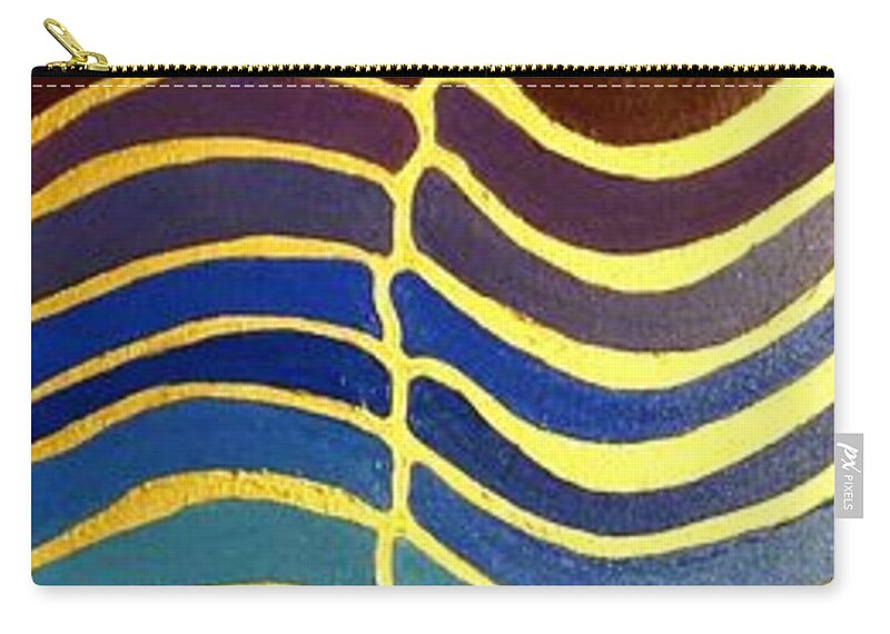 Abstract Zip Pouch featuring the painting Stability vertical banner by Karen Jane Jones