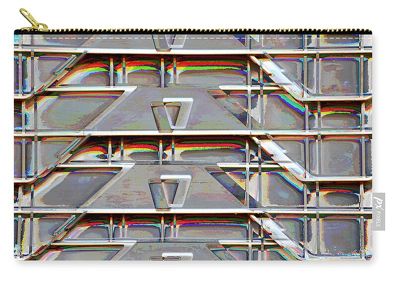 Crates Zip Pouch featuring the digital art Stacked Storage Crates Abstract by Kae Cheatham
