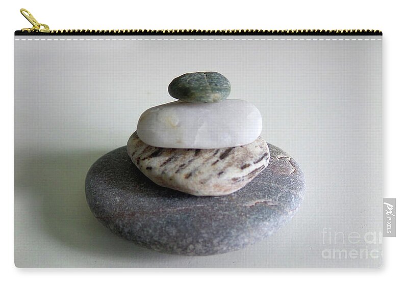 Stacking Stones Zip Pouch featuring the sculpture Stacking Stones SA1 by Francesca Mackenney