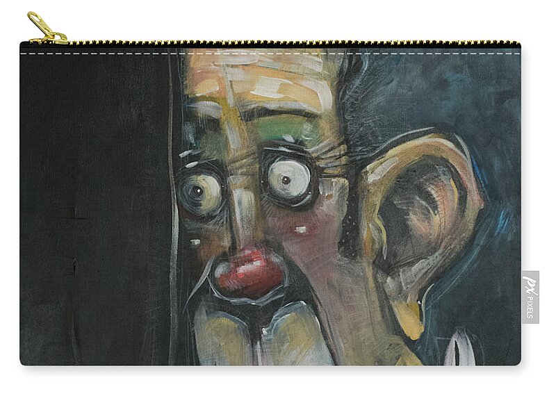 Stage Fright Zip Pouch featuring the painting Stage Fright by Tim Nyberg