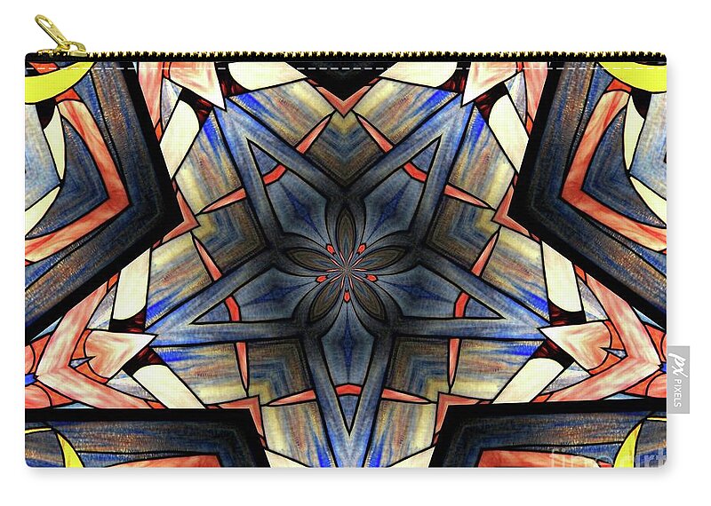 Stained Glass Window Zip Pouch featuring the photograph Stained Glass Kaleidoscope 36 by Rose Santuci-Sofranko