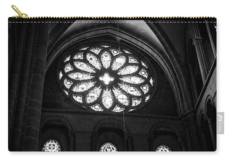 Leicagram Zip Pouch featuring the photograph Stained Glass, St.peter's Cathedral by Aleck Cartwright